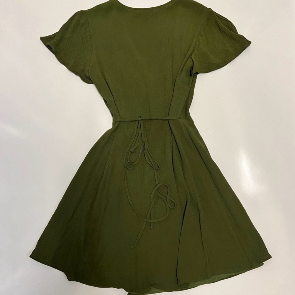 Lulu’s Harbor Point Wrap Dress in Olive Green - Picture 8 of 11
